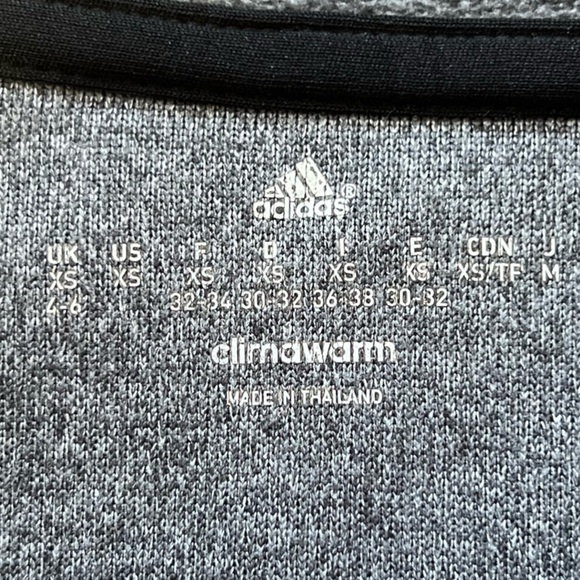 Adidas Women’s Climawarm Gray and Black Athletic Workout Sweatshirt Hoodie XS - Picture 5 of 6